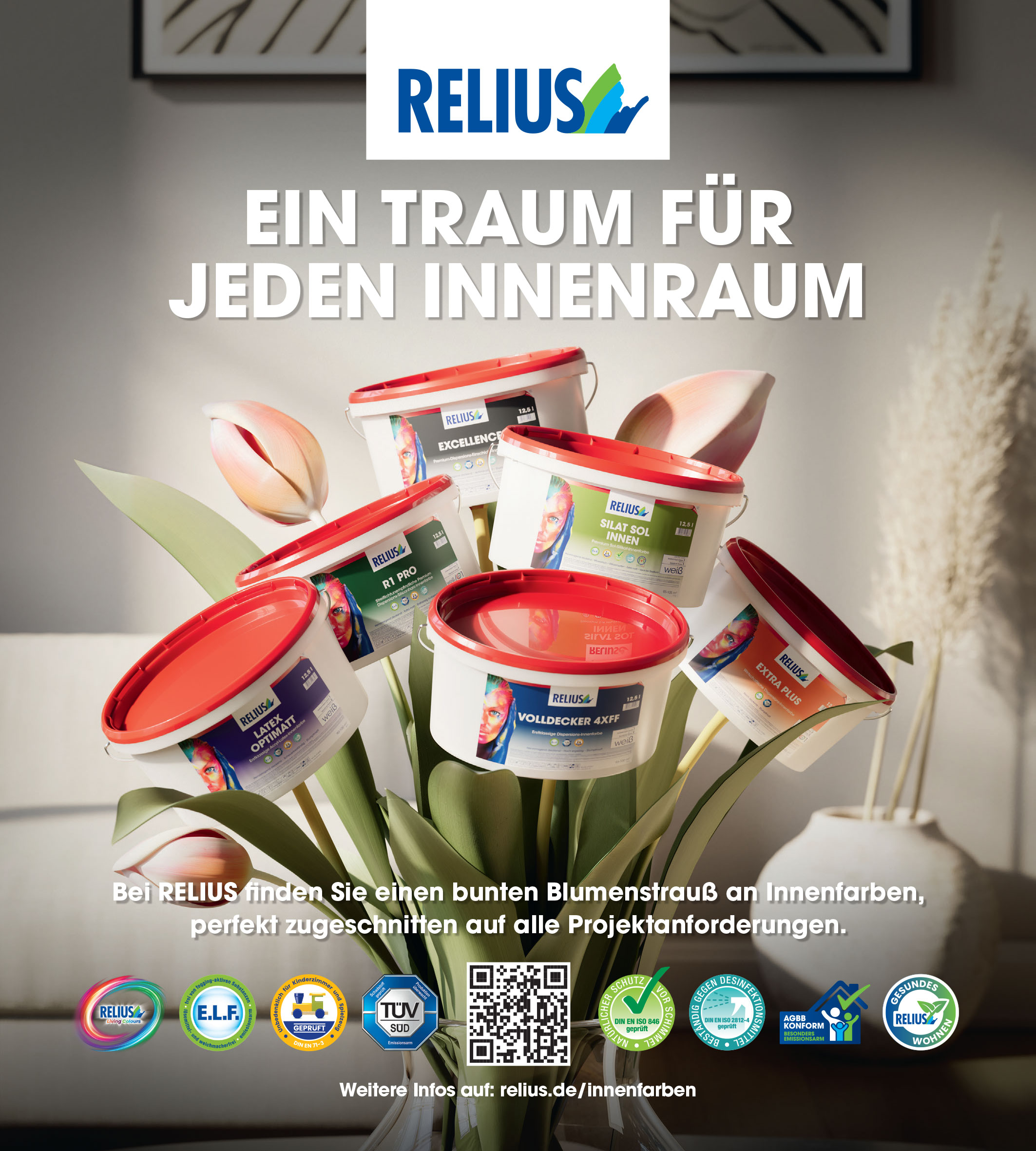 RELIUS Print-Anzeige Innenfarben – Ein Traum für jeden Innenraum, Sauer Marketing