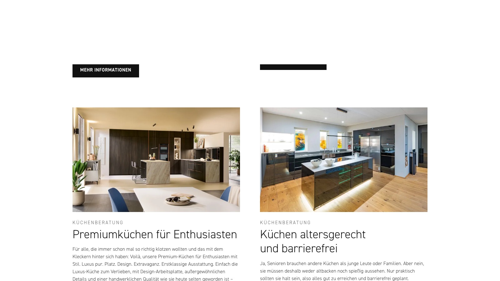 Kücheninspiration nach Zielgruppen auf der neuen Broßler-Webseite