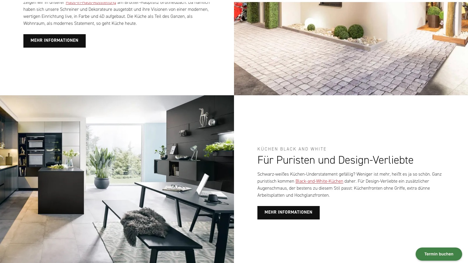 Stilwelt für Puristen – schwarz-weiße Küche auf der neuen Broßler-Webseite